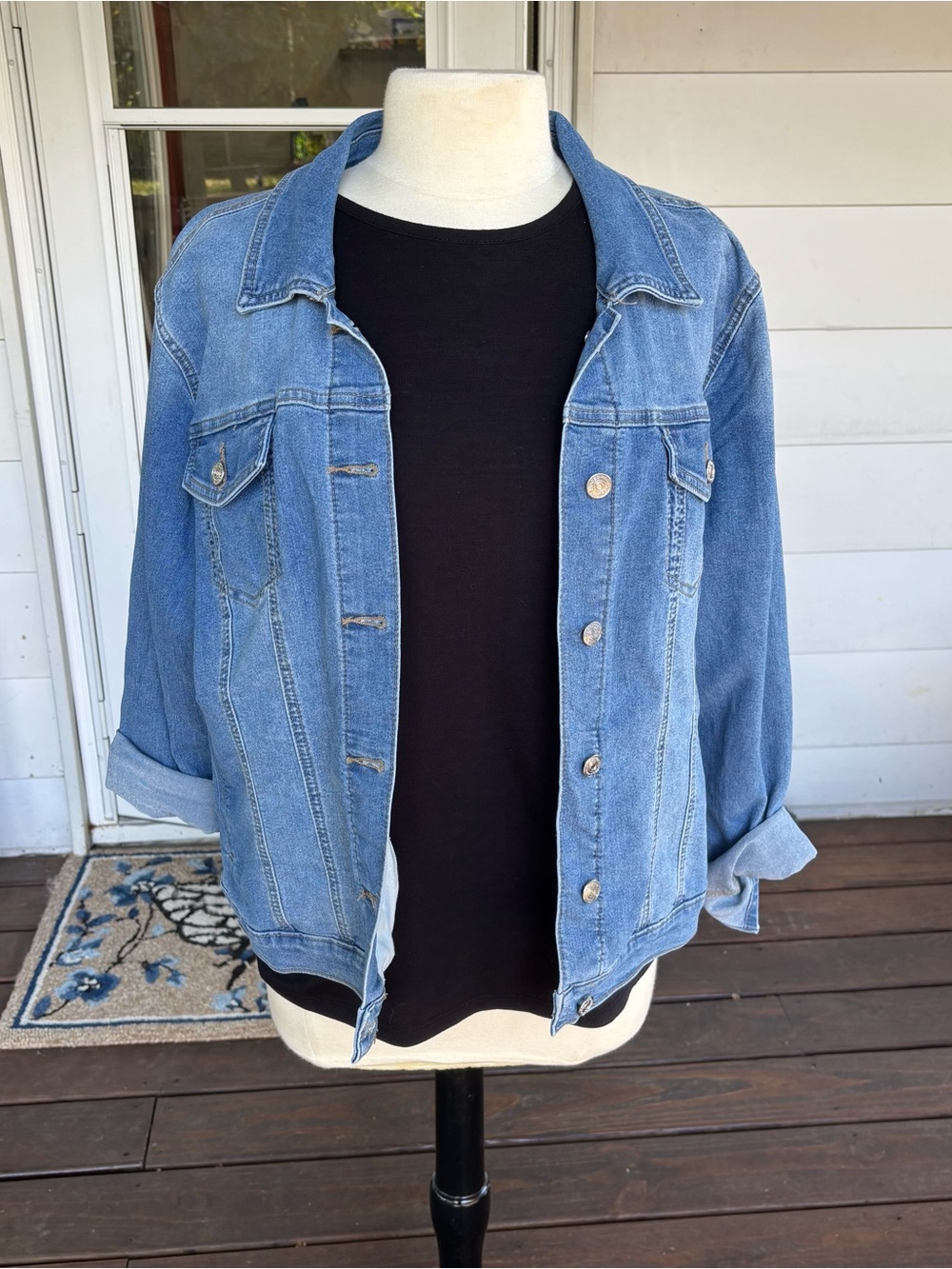 Maurices Light Blue Denim Jacket Size XXL